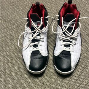 Jordan Black and White Sneakers with Red Accents